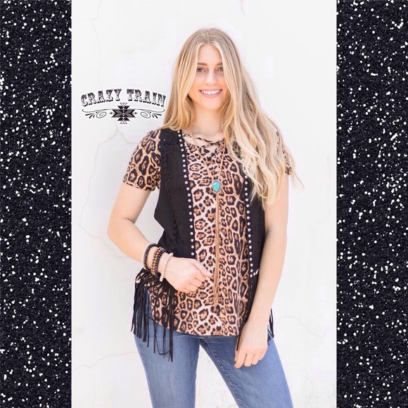 Personal NWOT Short Black Fringe Vest for Evanz01 - Picture 2 of 5